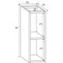 Szafka 20x60.7x44.2 cm boczna wisząca biała 5906154452151 Rodan Trend zdj.2