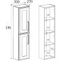 Szafka 35x27x136 cm boczna wisząca biała 5906154453998 Rodan Classic zdj.2