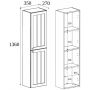 Szafka 35x27x136 cm boczna wisząca biała 5906154454087 Rodan Gusto zdj.2