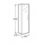 Szafka 40.2x21.5x150 cm boczna wisząca A856956153 Roca Dama-N zdj.2