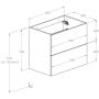 Szafka 59.8x38.4x53 cm podumywalkowa wisząca biała A857971806 Roca Kwadro zdj.2