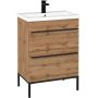 Umywalka z szafką 60 cm dąb AMAUB6022N Astor Alba zdj.1