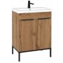 Umywalka z szafką 60 cm dąb AMAUB6122N Astor Alba zdj.1