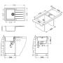 Zlewozmywak granitowy 79x50 cm czarny 1148159 Alveus Cadit zdj.2