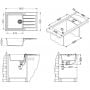 Zlewozmywak granitowy 86x50 cm czarny 1148160 Alveus Cadit zdj.2