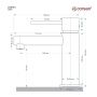 Bateria umywalkowa stojąca stal CMB7511BSL Corsan Lugo zdj.3