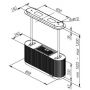 Okap kuchenny 90 cm wyspowy czarny CDW9001B Ciarko Design Mono W zdj.2
