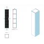 Szafka 35x33x170 cm czarna-dab LUXORBLACK80011D Comad Luxor Black zdj.2