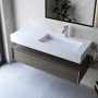 Umywalka 120x45 cm prostokątna ścienna-z blatem biała U1200MBPOLC Cristalstone Linea Ideal zdj.6