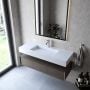 Umywalka 120x45 cm prostokątna ścienna-z blatem biała U1200MCOLC Cristalstone Linea Ideal zdj.5