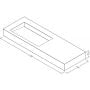 Umywalka 130x45 cm prostokątna ścienna-z blatem biała U1300MBLOLCBO Cristalstone Linea Ideal zdj.2