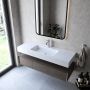 Umywalka 130x45 cm prostokątna ścienna-z blatem biała U1300MCOT Cristalstone Linea Simpla zdj.5