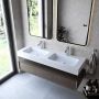 Umywalka 140x45 cm prostokątna ścienna biała U14002xMCOT Cristalstone Linea Simpla zdj.5