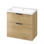 Umywalka z szafką 80.5 cm dąb S4004135 Cersanit City zdj.1