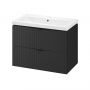 Umywalka z szafką 80 cm czarną S801587 Cersanit Tirso zdj.1