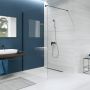 Ścianka prysznicowa walk-in 80 cm czarny mat/szkło przezroczyste S161007 Cersanit Mille zdj.3