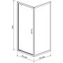 Kabina z brodzikiem 80x80 cm kwadratowa chrom połysk/szkło przezroczyste S601133 Cersanit Arteco zdj.2