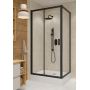 Drzwi prysznicowe 90 cm uchylne czarny mat/szkło przezroczyste S913012 Cersanit Arteco zdj.3