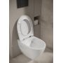 Miska WC z deską wolnoopadającą wisząca bez kołnierza ze spłukiwaniem wirowym biały połysk S4013010 Cersanit Moduo zdj.6