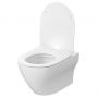 Miska WC z deską wolnoopadającą wisząca bez kołnierza ze spłukiwaniem wirowym biały S4026009 Cersanit Larga zdj.3