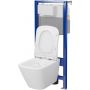 Zestaw Cersanit City Square miska WC CleanOn z deską wolnoopadającą i stelaż podtynkowy Aqua 2.0 S701-796 zdj.4