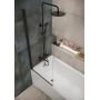 Parawan nawannowy 70 cm 1-częściowy czarny mat/szkło przezroczyste S1037001 Cersanit Easy zdj.4