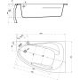 Cersanit Orisa wanna narożna 150x95 cm prawa biała S301-363 zdj.2
