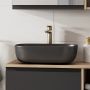 Umywalka 50x35.5 cm owalna nablatowa antracyt K116107 Cersanit Moduo zdj.9