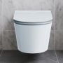 Toaleta myjąca ze stelażem i przyciskiem wisząca bez kołnierza ze spłukiwaniem wirowym biała B700SET Clean Wave Breeze zdj.12