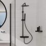 Zestaw prysznicowy ścienny z deszczownicą czarny NACN1QK Deante Arnika zdj.12