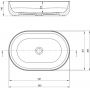 Umywalka 58x38 cm owalna nablatowa biała CGR6U6S Deante Round zdj.2