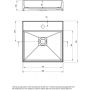 Umywalka 40x40 cm kwadratowa nablatowa szary/kamień CQRSU4S Deante Correo zdj.2