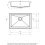 Umywalka 50x35 cm prostokątna wpuszczana-podblatowa szary/kamień CQRSU5U Deante Correo zdj.2