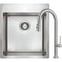 Zlewozmywak stalowy z baterią 50.5x45 cm stal ZPOA010A Deante Olfato zdj.3