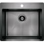 Zlewozmywak stalowy z syfonem 55x50.5 cm grafit ZPOD10B Deante Olfato zdj.1