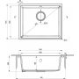 Zlewozmywak granitowy 54x44 cm czarny ZQAN10C Deante Corda zdj.2