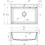 Zlewozmywak granitowy 70x52 cm szary/grafitowy/onyx ZQEG103 Deante Eridan zdj.2