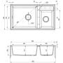 Zlewozmywak granitowy 88x50 cm szary/grafitowy/onyx ZQEG20B Deante Eridan zdj.2
