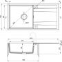 Zlewozmywak granitowy 100x52 cm szary/grafitowy/onyx ZQEG713 Deante Eridan zdj.2