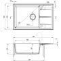 Zlewozmywak granitowy 78x50 cm ZQES11B Deante Eridan zdj.2