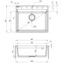 Zlewozmywak granitowy 60x50 cm beżowy ZRC710A Deante Corio zdj.2