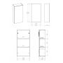 Szafka 40x21.6x80 cm boczna wisząca beżowa RE140400077020 Elita For All zdj.2