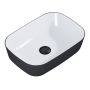 Umywalka 45.5x32.5 cm prostokątna nablatowa biała-czarna RE040460896110 Elita Reni zdj.1