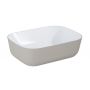 Umywalka 45.5x32.5 cm prostokątna nablatowa biała-brąz/beż RE040460896140 Elita Reni zdj.3
