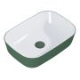 Umywalka 45.5x32.5 cm prostokątna nablatowa biała-zielona RE040460896150 Elita Reni zdj.3