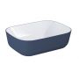 Umywalka 45.5x32.5 cm prostokątna nablatowa biała-niebieska RE040460896170 Elita Reni zdj.1