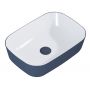 Umywalka 45.5x32.5 cm prostokątna nablatowa biała-niebieska RE040460896170 Elita Reni zdj.3
