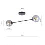 Lampa podsufitowa 2x10 W czarna 12452 Emibig Roma zdj.2