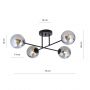 Lampa podsufitowa 4x10 W czarna 12454 Emibig Roma zdj.2