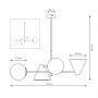 Lampa wisząca 4x10 W biała-czarna 13474 Emibig Hermes zdj.2